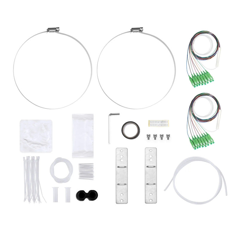 Fully Pre-Terminated Fiber Distribution Hub Box for Quick ODN, 1 Uncut Port, 13 SC/APC Hardened Adapters, Mechanical Seal, Supports 1:2/1:4/1:8 Mini Splitters, PP+GF, IP68, Wall/Pole/Aerial Mount, Indoor/Outdoor