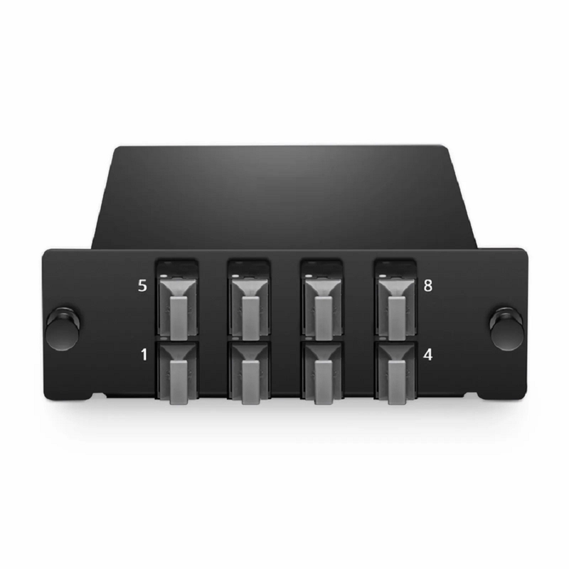 FHD™ MTP® Splice Cassette with Ribbon Pigtails, 96 Fibers OM4 Multimode, 8 x MTP®-12 UPC (Male) Key Up to Key Down (Black) Adapter, 0.35dB Max.