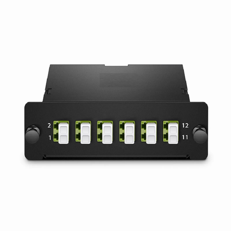 FHD™ MTP®-LC Cassette, OM5 Multimode, Type A, 12 Fibers, MTP®-12 (Male) to 6 x LC Duplex, 0.35dB Max.