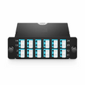FHD™ MTP®-LC Cassette, OM4 Multimode, Type AF, 24 Fibers, MTP®-24 (Male) to 12 x LC Duplex (Aqua), 0.35dB Max.
