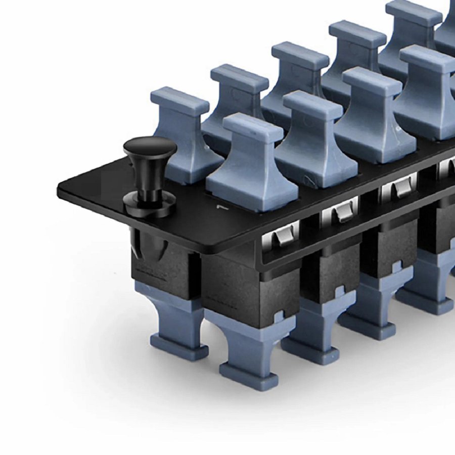FHD™ Fiber Adapter Panel, OS2/OM3/OM4, 12 x MTP®-8/12/24 Key Up to Key Down (Black) Adapter, Type A