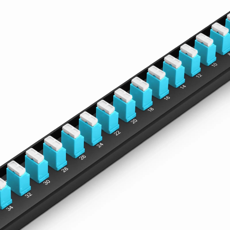FHU™ 1U 19'' Fiber Adapter Panel, 48 Fibers OM4 Multimode, 24 x LC UPC Duplex (Aqua) Adapter, Ceramic Sleeve