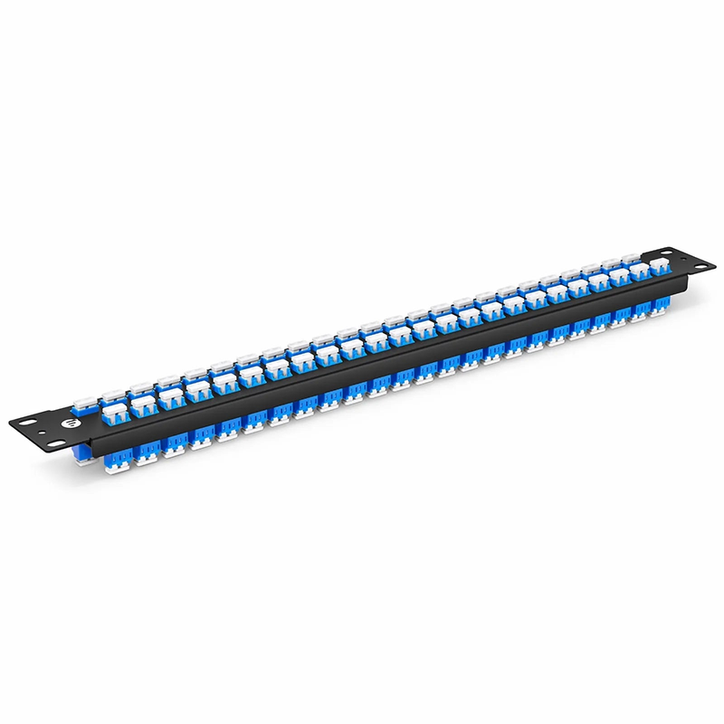 FHU™ 1U 19'' Fiber Adapter Panel, 96 Fibers OS2 Single Mode, 48 x LC UPC Duplex (Blue) Adapter, Ceramic Sleeve