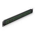 FHU™ 1U 19'' Fiber Adapter Panel, 48 Fibers OS2 Single Mode, 24 x SC APC Duplex (Green) Adapter, Ceramic Sleeve