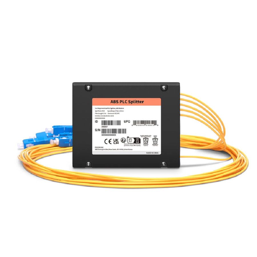 1 x 5 Asymmetrical PLC Fiber Splitter, ABS Module, 95/5, 2.0mm, SC/UPC, Singlemode