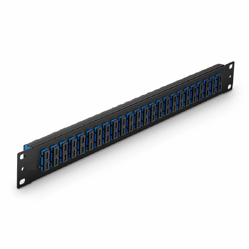 FHU™ 1U 19'' Fiber Adapter Panel, 48 Fibers OS2 Single Mode, 24 x SC UPC Duplex (Blue) Adapter, Ceramic Sleeve