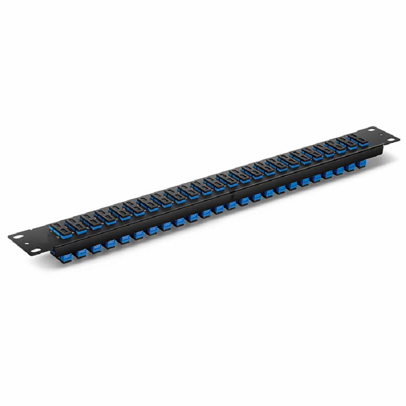 FHU™ 1U 19'' Fiber Adapter Panel, 48 Fibers OS2 Single Mode, 24 x SC UPC Duplex (Blue) Adapter, Ceramic Sleeve