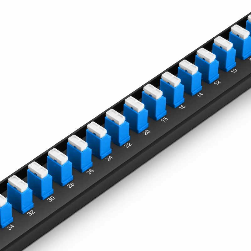 FHU™ 1U 19'' Fiber Adapter Panel, 48 Fibers OS2 Single Mode, 24 x LC UPC Duplex (Blue) Adapter, Ceramic Sleeve