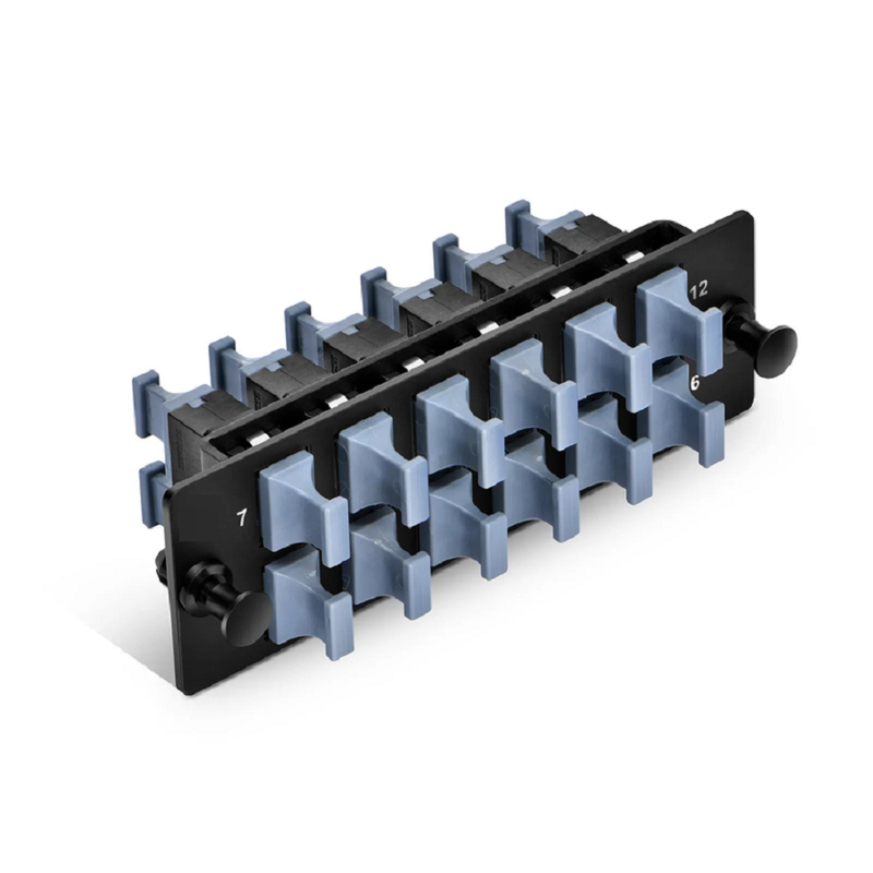 FHD™ Fiber Adapter Panel, 12 Fibers OM4 Multimode, 6 x SC UPC Duplex (Aqua) Adapter, Ceramic Sleeve