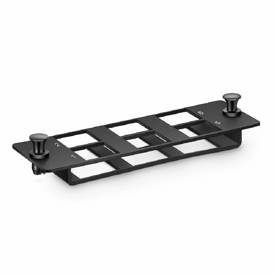 FHD™ 6-Port Multimedia Copper/Fiber Modular Panel with 6 x Plastic Clips