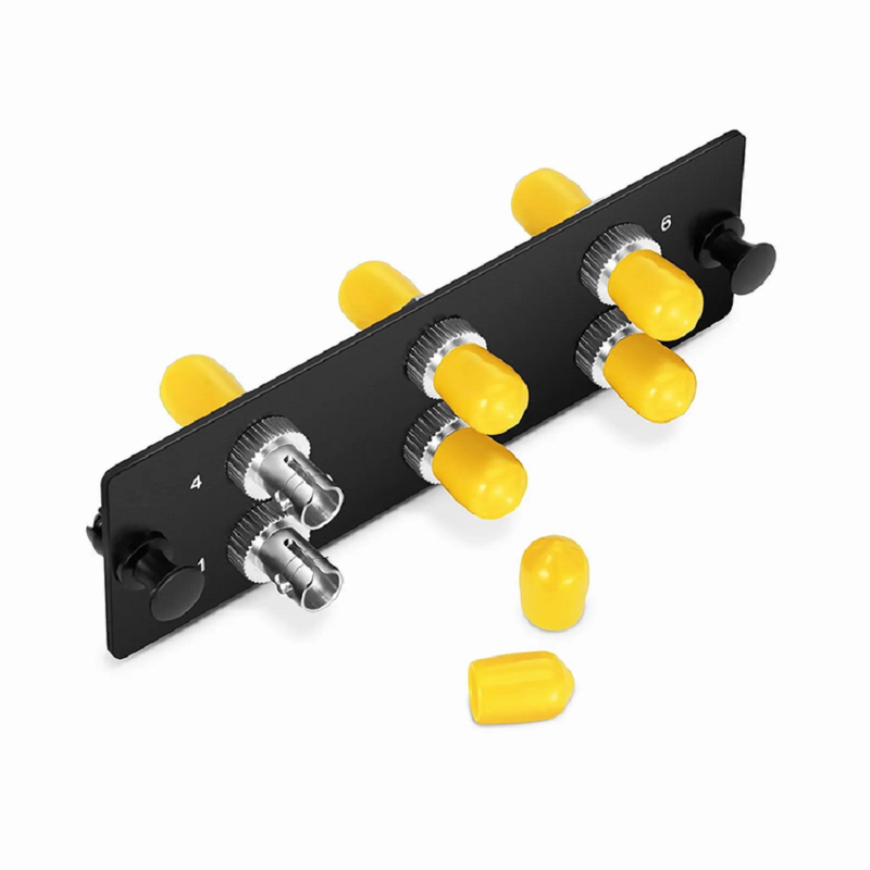 FHD™ Fiber Adapter Panel, 6 Fibers OM3/OM4 Multimode, 6 x ST Simplex (Plated) Adapter, Ceramic Sleeve