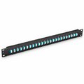 FHU™ 1U 19'' Fiber Adapter Panel, 48 Fibers OM4 Multimode, 24 x LC UPC Duplex (Aqua) Adapter, Ceramic Sleeve