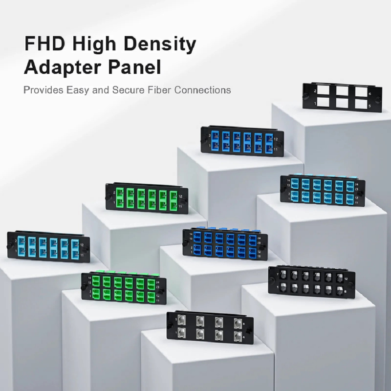 FHD™ 6-Port Multimedia Copper/Fiber Modular Panel with 6 x Plastic Clips