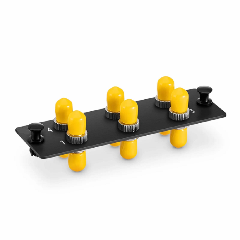 FHD™ Fiber Adapter Panel, 6 Fibers OM3/OM4 Multimode, 6 x ST Simplex (Plated) Adapter, Ceramic Sleeve