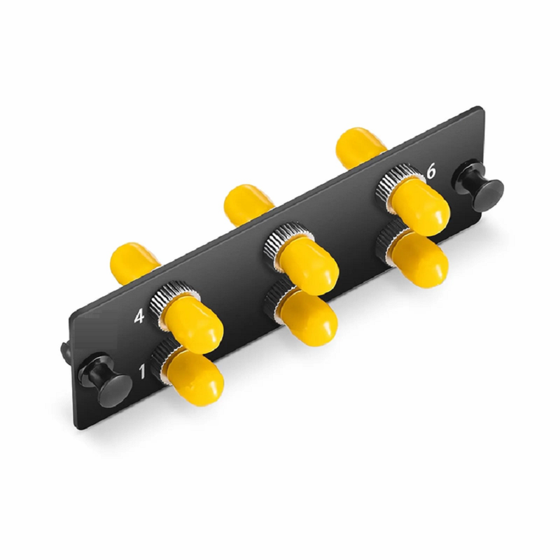 FHD™ Fiber Adapter Panel, 6 Fibers OM3/OM4 Multimode, 6 x ST Simplex (Plated) Adapter, Ceramic Sleeve