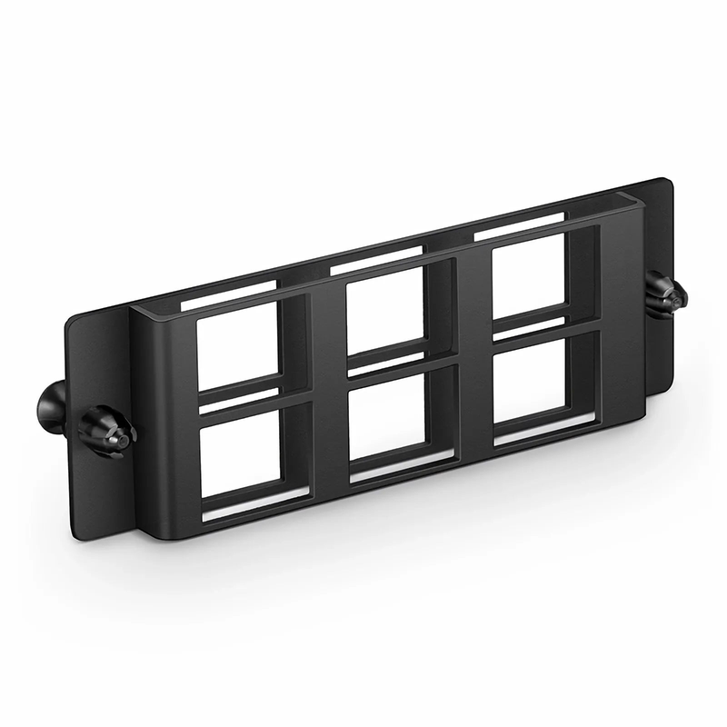 FHD™ 6-Port Multimedia Copper/Fiber Modular Panel with 6 x Plastic Clips