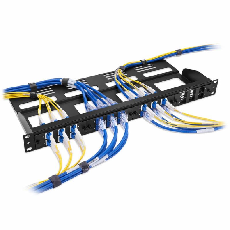 FHD™ 6-Port Multimedia Copper/Fiber Modular Panel with 6 x Plastic Clips