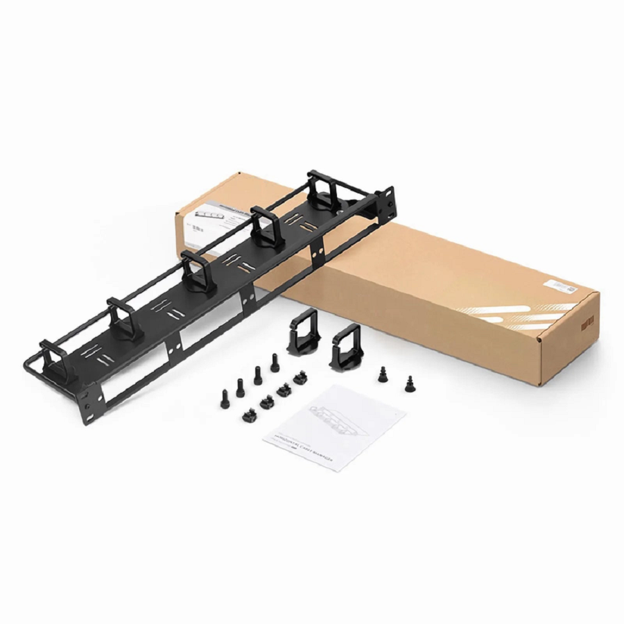 FHD™ High Density 1U Rack Mount Blank Enclosure Unloaded, Detachable Cable Management Lacer Panel and Bar, Holds up to 4 x FHD™ Panels, 144 Fibers (LC)