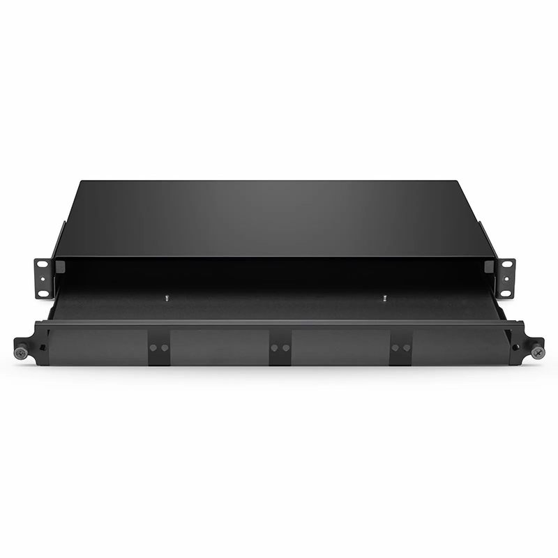 FHD™ High Density 1U Rack Mount Enclosure Unloaded, Sliding and Tilt-down Drawer, Holds up to 4 x FHD™ Cassettes, Panels, or Splice Trays, 144 Fibers (LC)