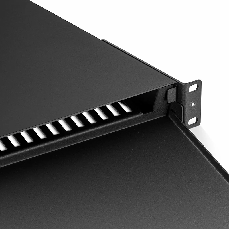 FHD™ High Density 1U Rack Mount Enclosure Unloaded, Sliding and Tilt-down Drawer, Holds up to 4 x FHD™ Cassettes, Panels, or Splice Trays, 144 Fibers (LC)