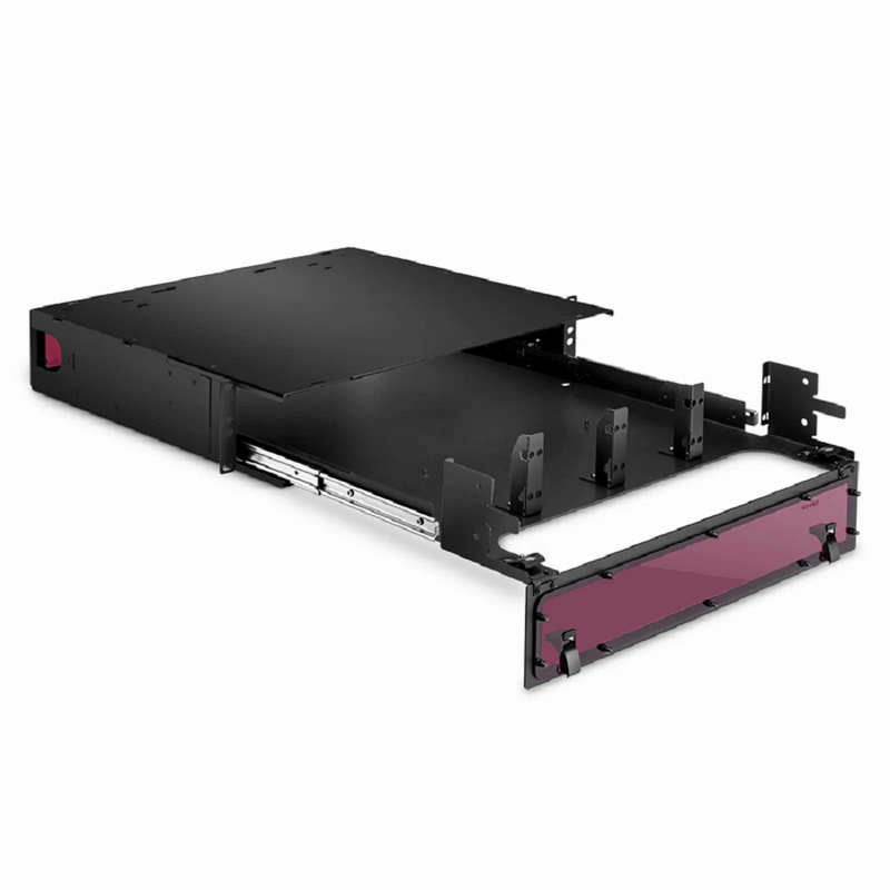 FHD™ High Density 2U Rack Mount Enclosure Unloaded, Sliding Drawer, Holds up to 8 x FHD™ Cassettes, Panels or Splice Trays, 288 Fibers (LC)