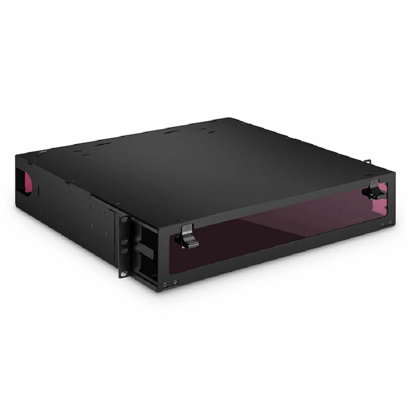 FHD™ High Density 2U Rack Mount Enclosure Unloaded, Sliding Drawer, Holds up to 8 x FHD™ Cassettes, Panels or Splice Trays, 288 Fibers (LC)