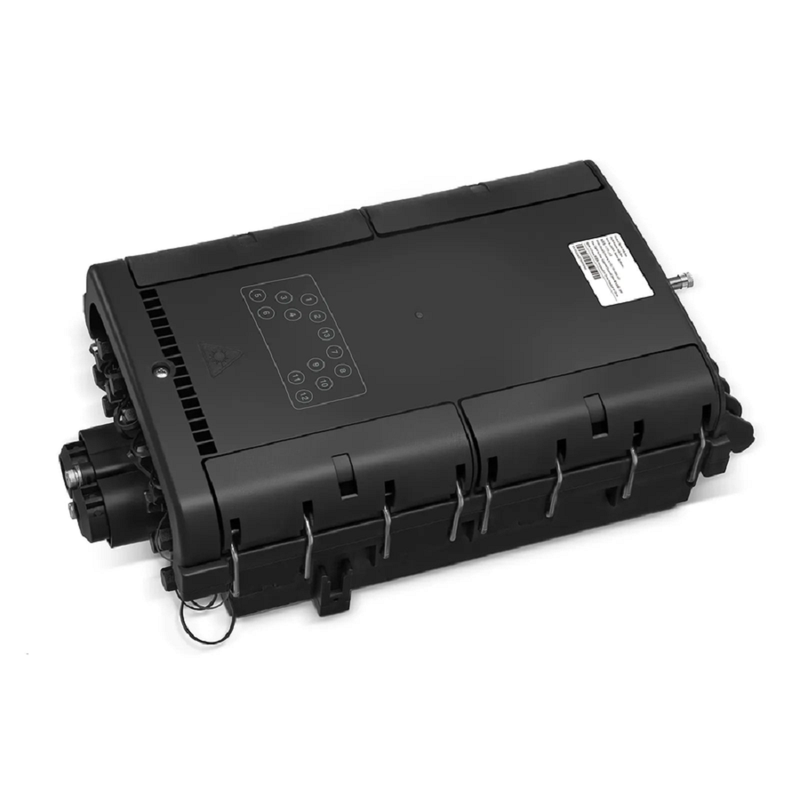 Fully Pre-Terminated Fiber Distribution Hub Box for Quick ODN, 1 Uncut Port, 2 Branch Ports and 8 SC/APC Hardened Adapters, Mechanical Seal, Supports 1:2/1:4/1:8 Mini Splitters, PP+GF, IP68, Wall/Pole/Aerial Mount, Indoor/Outdoor