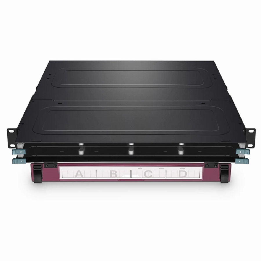 FHX™ Standard Density 1U Rack Mount Enclosure Unloaded, 2-layer Sliding Drawer, Holds up to 8 x FHX™ Base-12 Cassettes, 96 Fibers (LC)