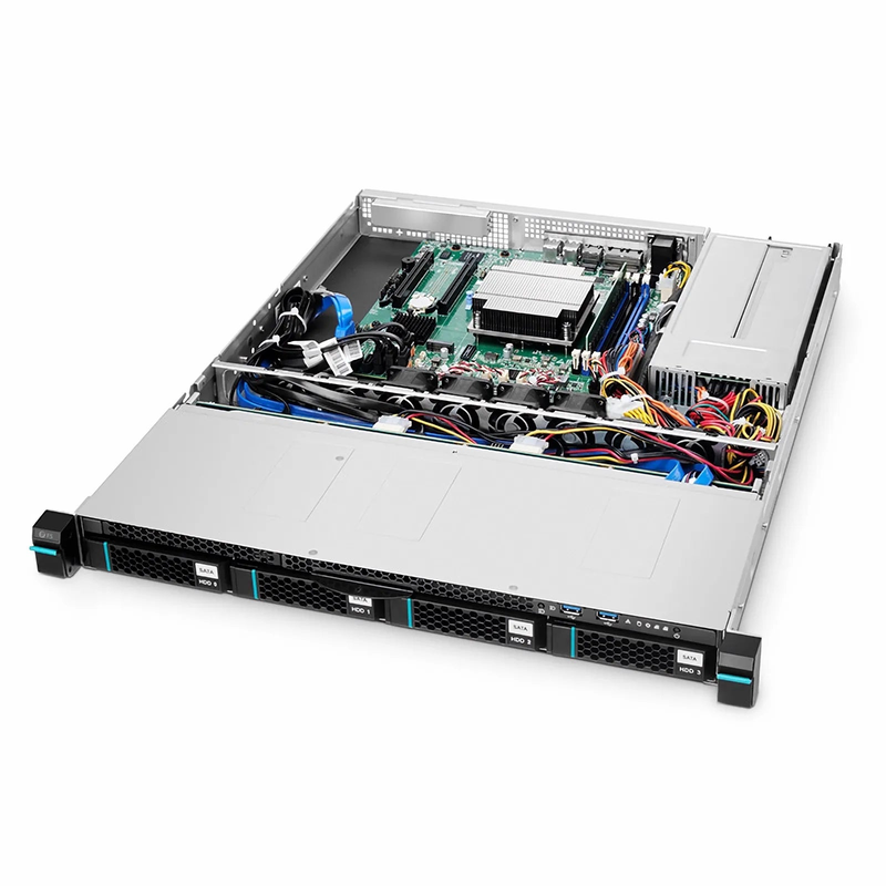 RS2110, 1U Rack Server, 1 x Intel® Xeon® Scalable Processor, 1 x 16GB DRAM, 1 x 3.5'' Hot-swap SATA Drive Bays, 2 x RJ45 1GbE Ports, 450W Redundant