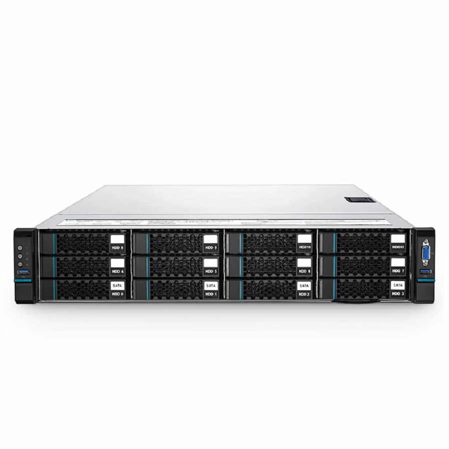 RS5230, 2U Rack Server, 2 x Intel® Xeon® Scalable Processors, 4 x 16GB of Memory, 4 x 3.5' Hot-swap SATA Drive Bays, 2 x RJ45 1GbE Ports, 550W Redundant