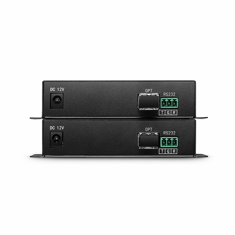 4K DVI USB2.0 KVM Extender Set with Audio and EDID over LC Fiber Optic Cable for 10km, 3840x 2160@30Hz, with Pre-installed SFP+ Modules