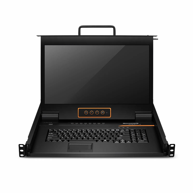 8-Port Cat5 1U Rack-Mount KVM Over IP Switch with 17" Full HD LCD, 8 x RJ45 to VGA Interface Modules Included