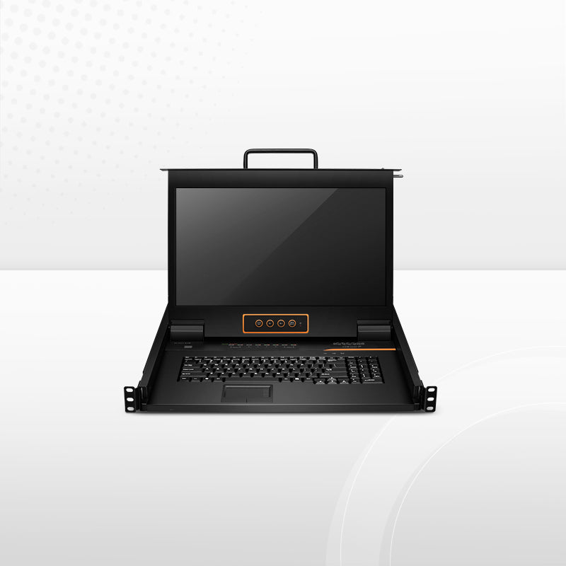 8-Port Cat5 1U Rack-Mount KVM Over IP Switch with 17" Full HD LCD, 8 x RJ45 to VGA Interface Modules Included