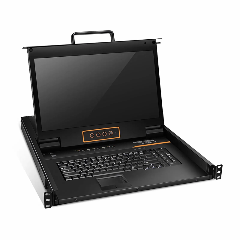 8-Port Cat5 1U Rack-Mount KVM Over IP Switch with 17" Full HD LCD, 8 x RJ45 to VGA Interface Modules Included
