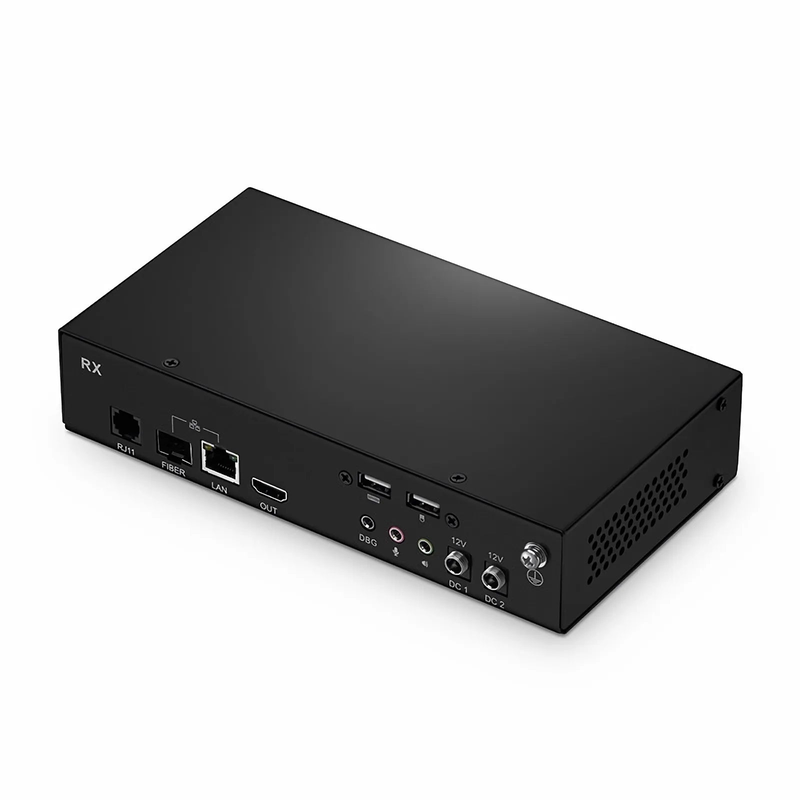 4K HDMI USB HID IP KVM Matrix Receiver Set with Audio and EDID over Fiber Optic Cable for 20km and Cat5e/6/6a/7 for 120m, 3840x2160@60Hz