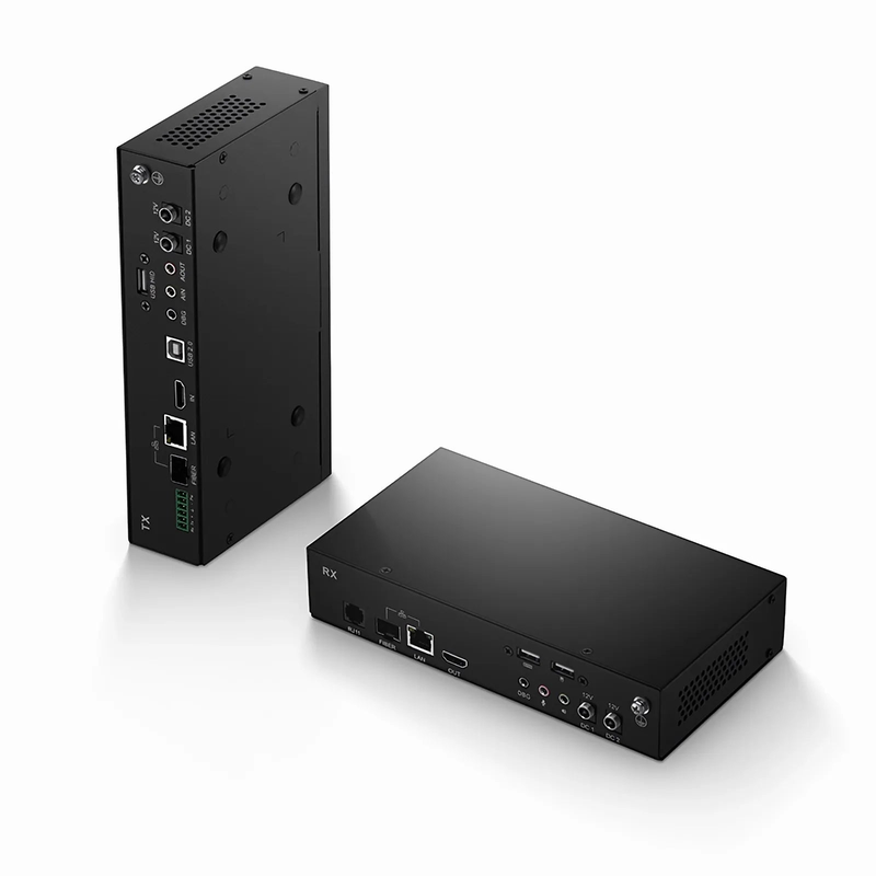 4K HDMI USB HID IP KVM Matrix Receiver Set with Audio and EDID over Fiber Optic Cable for 20km and Cat5e/6/6a/7 for 120m, 3840x2160@60Hz