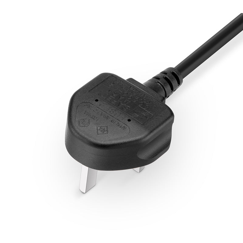 4ft (1.2m) BS 1363 to IEC60320 C13 3 x 1.0mm² 250V/10A Power Cord, Black