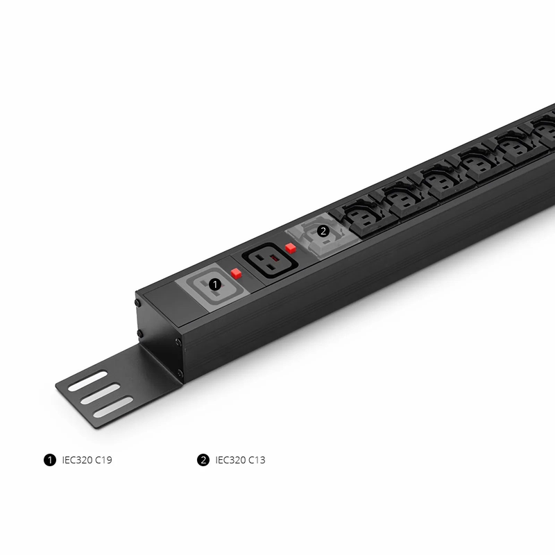 7.36kW Single-Phase 32A/230V Basic Rack PDU, 20 x C13 & 4 x C19 Outlets, IEC309 32A 2P + E Plug, 10ft Cord, 0U Vertical