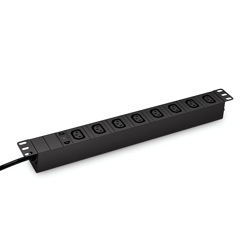 1.20kW Single-Phase 10A/120V Basic Rack PDU, 8 x C13 Outlets, IEC320 C14 Plug, 10ft Cord, 1U Rack-Mount