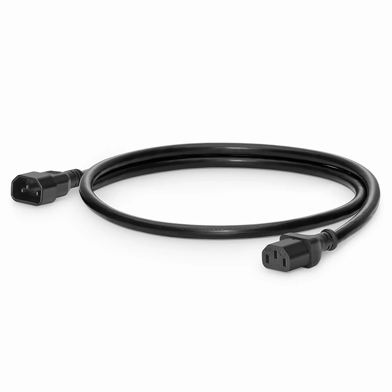 3ft (0.9m) IEC60320 C14 to IEC60320 C13 18AWG 250V/10A Power Extension Cord, Black