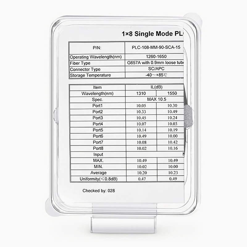 1 x 8 PLC Fiber Splitter, Mini Module, 900Î¼m, SC/APC, Singlemode