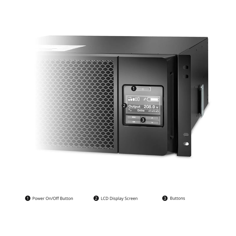APC Smart-UPS On-line, 6kVA/6kW, 208V, 2 x L6-20R & 3 x L6-30R NEMA Outlets, Network Card & SmartSlot, 2 Replaceable Battery Modules Included, Rack 4U/Tower Convertible