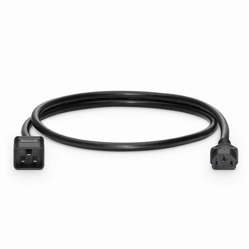 3ft (0.9m) IEC60320 C20 to IEC60320 C13 14AWG 250V/10A Power Cord, Black