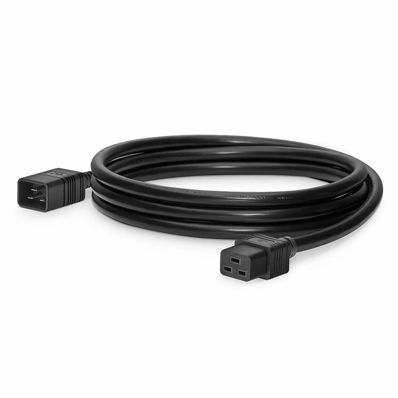 10ft (3m) IEC60320 C20 to IEC60320 C19 12AWG 250V/20A Power Extension Cord, Black