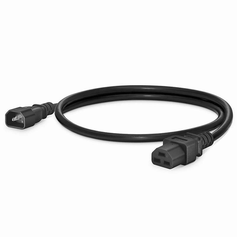 3ft (0.9m) IEC60320 C14 to IEC60320 C21 Heavy-Duty 14AWG 250V/15A Power Cord, Black