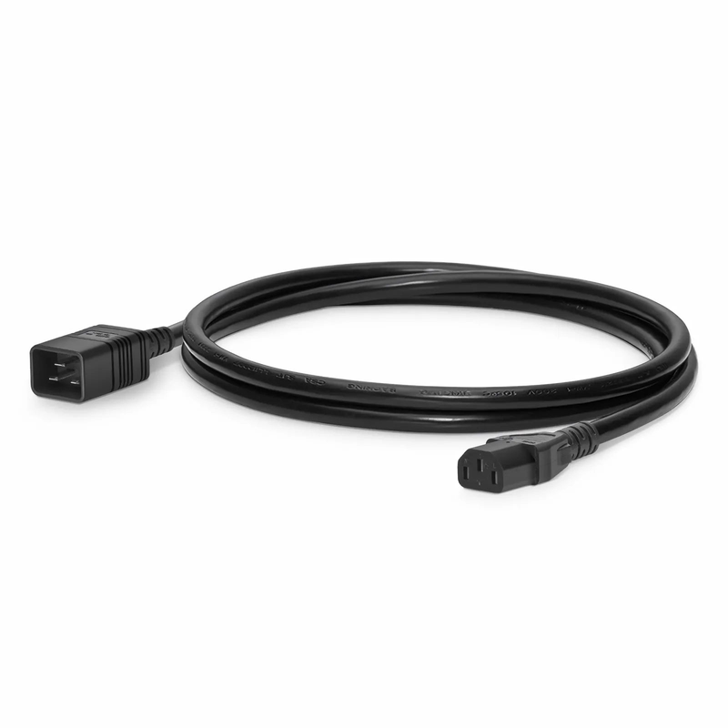 6ft (1.8m) IEC60320 C20 to IEC60320 C13 14AWG 250V/15A Power Cord, Black