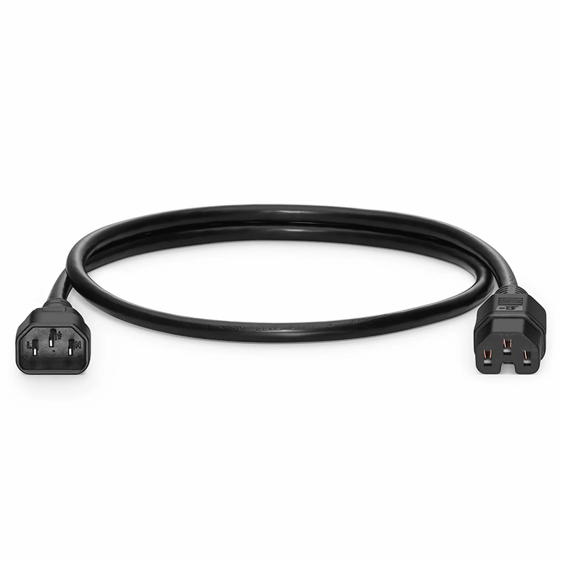 3ft (0.9m) IEC60320 C14 to IEC60320 C15 14AWG 250V/15A Power Cord, Black