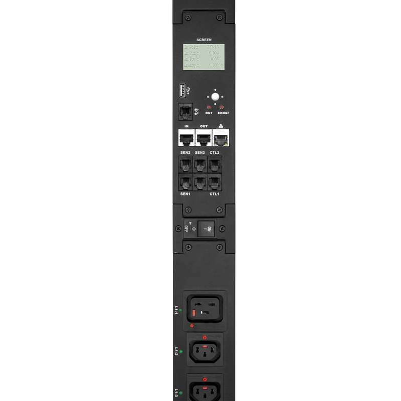 23kW 3-Phase 32A/415V Switched Rack PDU, 21 x C13 & 3 x C19 Outlets, IEC309 32A 3P+N+PE Plug, 10ft Cord, 0U Vertical