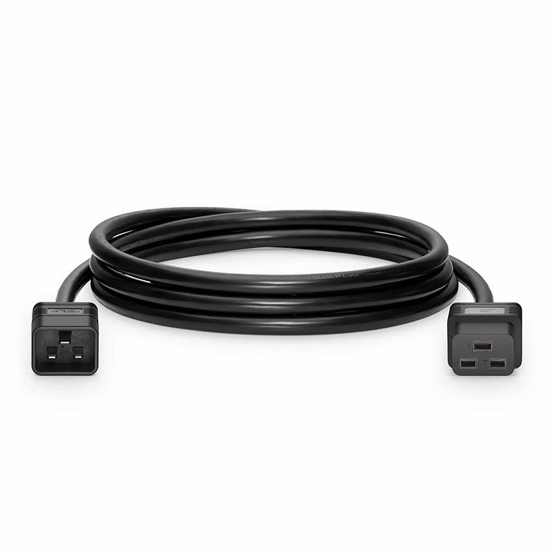 10ft (3m) IEC60320 C20 to IEC60320 C19 14AWG 250V/16A Power Extension Cord, Black