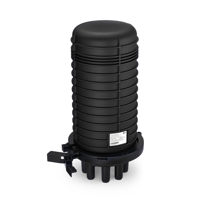 240 Fibers 1In-6Out Dome Fiber Optic Splice Closure, Heat Shrink Seal, with 1 Pre-installed Fusion Splice Tray